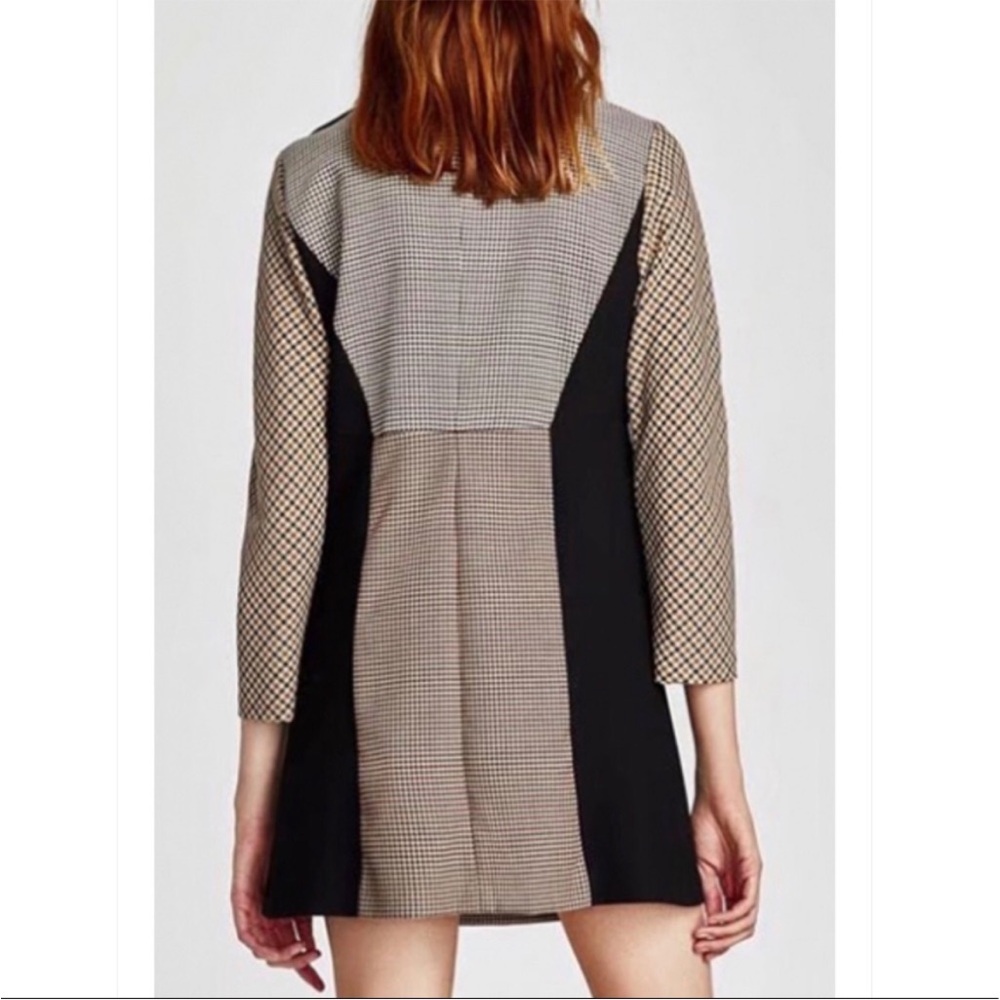 ** LAST DAY 6/18..Donating ** Zara houndstooth patchwork mini dress - Picture 4 of 12